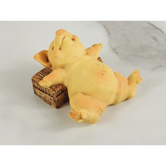 Pigsville Sleeping Pig Piggy Piglet Lover Resin 2 1/2" Handcrafted 1992 - Picture 8 of 13